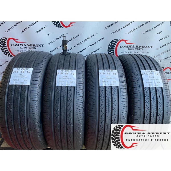 4 PNEUMATICI 215/55 R18 GITI ESTIVE SEMINUOVE