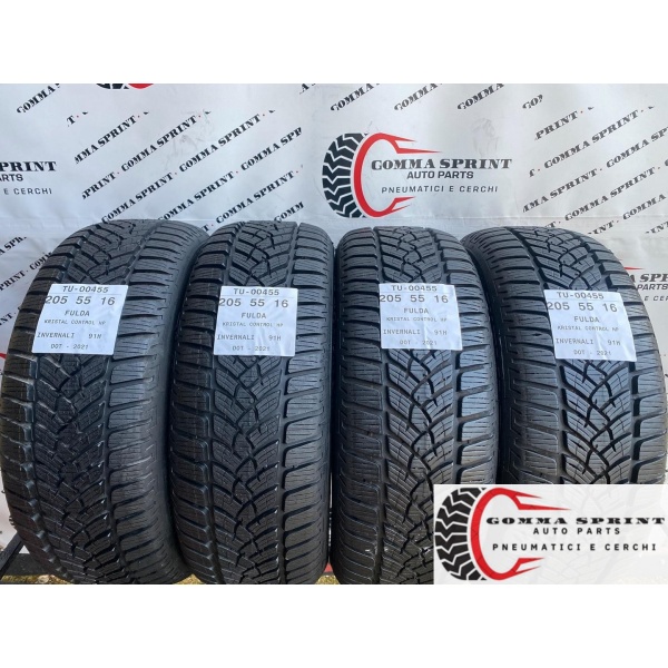 4 PNEUMATICI 205/55 R16 FULDA INVERN PARI AL NUOVO
