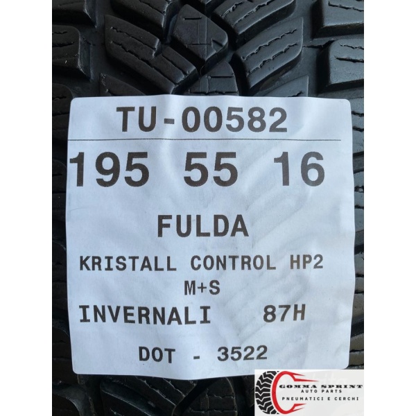 4 PNEUMATICI 195/55 R16 FULDA INVERNALI 85% - immagine 10