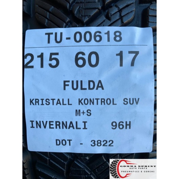 4 PNEUMATICI 215/60 R17 FULDA INVERNALI SEMINUOVE - immagine 10