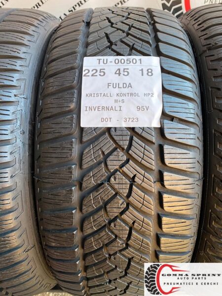 4 PNEUMATICI 225/45 R18 FULDA INVERNALI SEMINUOVE - immagine 2