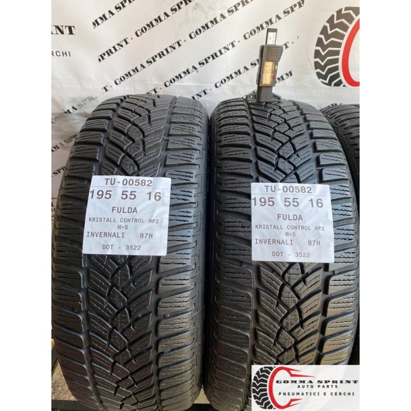 4 PNEUMATICI 195/55 R16 FULDA INVERNALI 85% - immagine 3