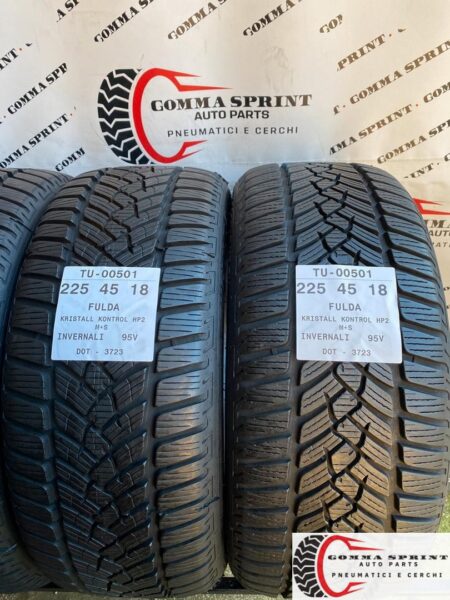 4 PNEUMATICI 225/45 R18 FULDA INVERNALI SEMINUOVE - immagine 4