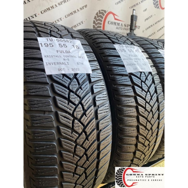4 PNEUMATICI 195/55 R16 FULDA INVERNALI 85% - immagine 7