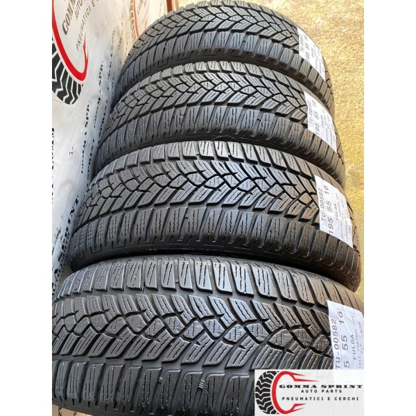 4 PNEUMATICI 195/55 R16 FULDA INVERNALI 85% - immagine 9