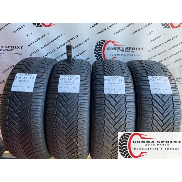 4 PNEUMATICI 215/55 R17 MICHELIN INVERNALI 75%