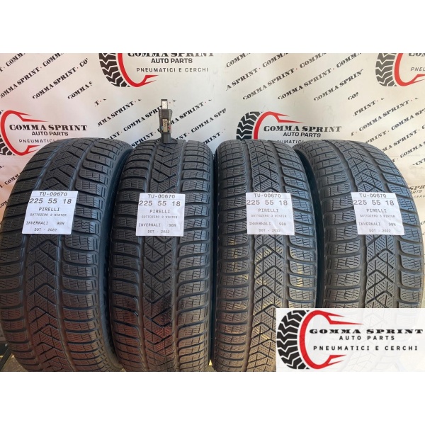 4 PNEUMATICI 225/55 R18 PIRELLI INVERNALI 75%
