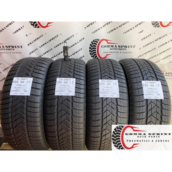 4 PNEUMATICI 225/50 R17 PIRELLI INVERNALI RFT 90%
