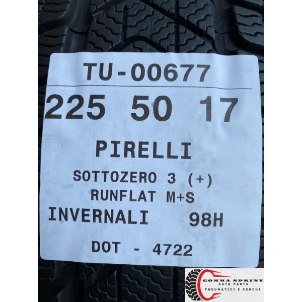 4 PNEUMATICI 225/50 R17 PIRELLI INVERNALI RFT 90% - immagine 10