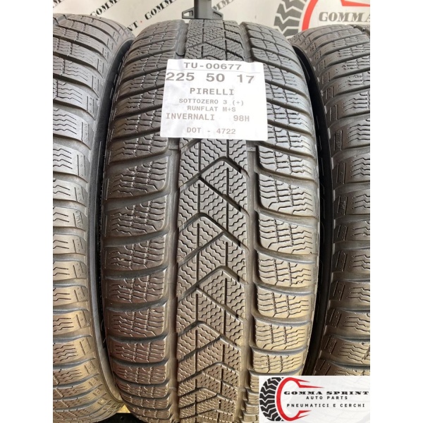 4 PNEUMATICI 225/50 R17 PIRELLI INVERNALI RFT 90% - immagine 2