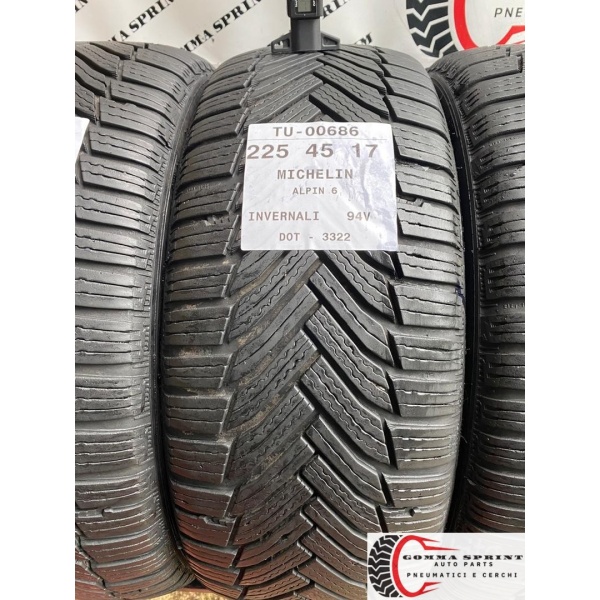 4 PNEUMATICI 225/45 R17 MICHELIN INVERNALI 75% - immagine 2