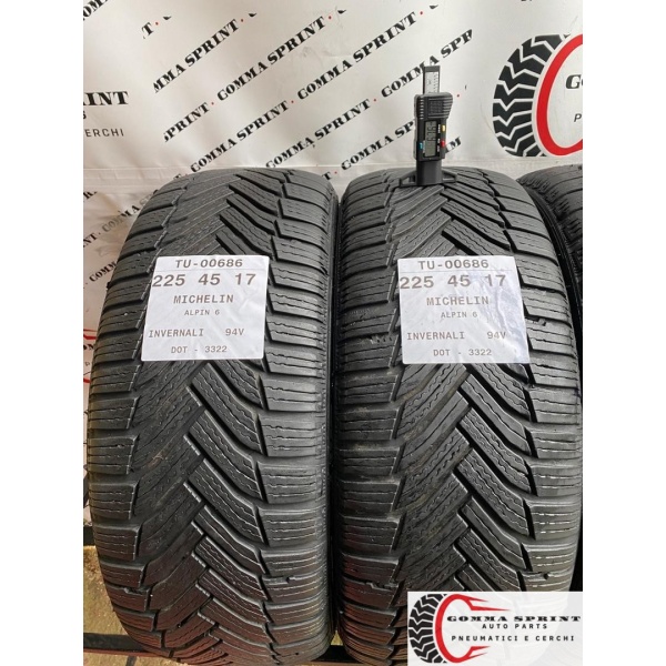 4 PNEUMATICI 225/45 R17 MICHELIN INVERNALI 75% - immagine 3