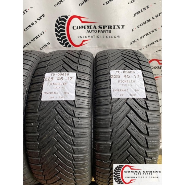 4 PNEUMATICI 225/45 R17 MICHELIN INVERNALI 75% - immagine 4