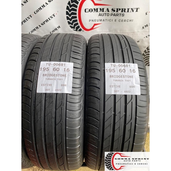4 PNEUMATICI 195/60 R16 BRIDGESTONE ESTIVE 80% - immagine 4