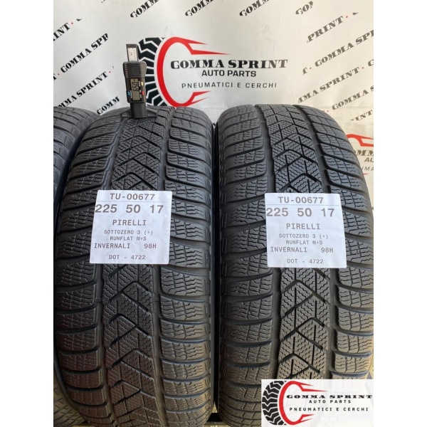 4 PNEUMATICI 225/50 R17 PIRELLI INVERNALI RFT 90% - immagine 5
