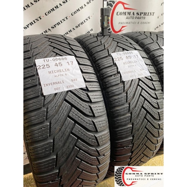 4 PNEUMATICI 225/45 R17 MICHELIN INVERNALI 75% - immagine 6
