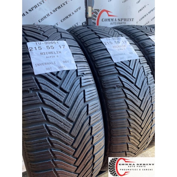 4 PNEUMATICI 215/55 R17 MICHELIN INVERNALI 75% - immagine 6