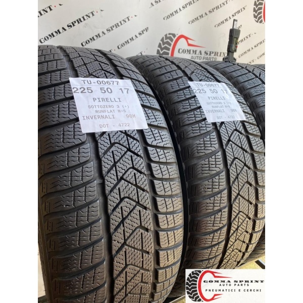 4 PNEUMATICI 225/50 R17 PIRELLI INVERNALI RFT 90% - immagine 7