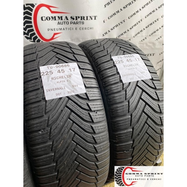 4 PNEUMATICI 225/45 R17 MICHELIN INVERNALI 75% - immagine 7
