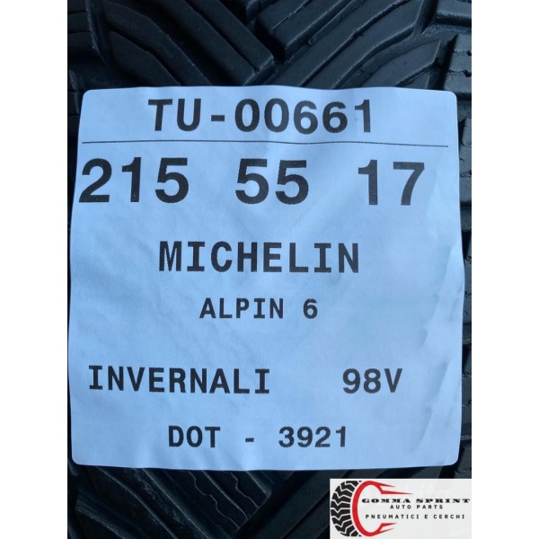 4 PNEUMATICI 215/55 R17 MICHELIN INVERNALI 75% - immagine 8