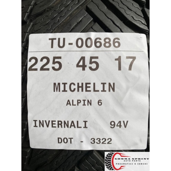 4 PNEUMATICI 225/45 R17 MICHELIN INVERNALI 75% - immagine 9