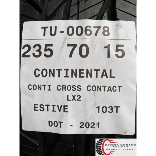 4 PNEUMATICI 235/70 R15 CONTINENTAL ESTIVE KM0 - immagine 9