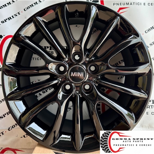 4 CERCHI IN LEGA ORIGINALI RAGGIO 17 MINI NEW CLUBMAN COUNTRYMAN NERO LUCIDO