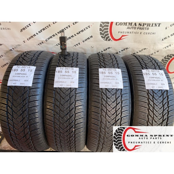 4 PNEUMATICI 185/55 R15 COMPASAL INVERNALI KM0