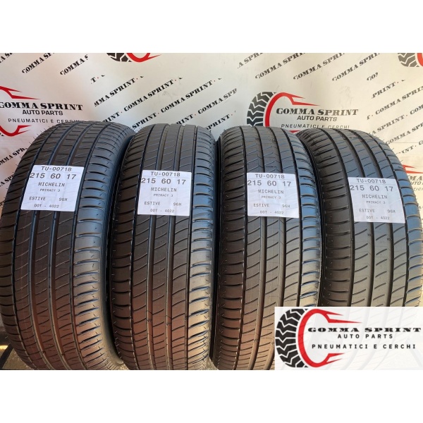 4 PNEUMATICI 215/60 R17 MICHELIN ESTIVE KM0