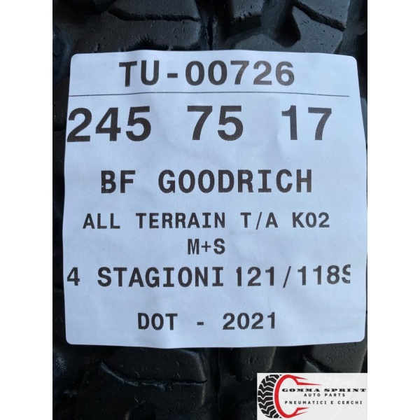 4 PNEUMATICI 245/75 R17 BF GOODRICH 4 STAGIONI 80% - immagine 11