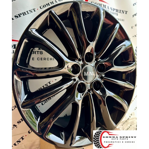 4 CERCHI IN LEGA ORIGINALI RAGGIO 17 MINI NEW CLUBMAN COUNTRYMAN NERO LUCIDO - immagine 2