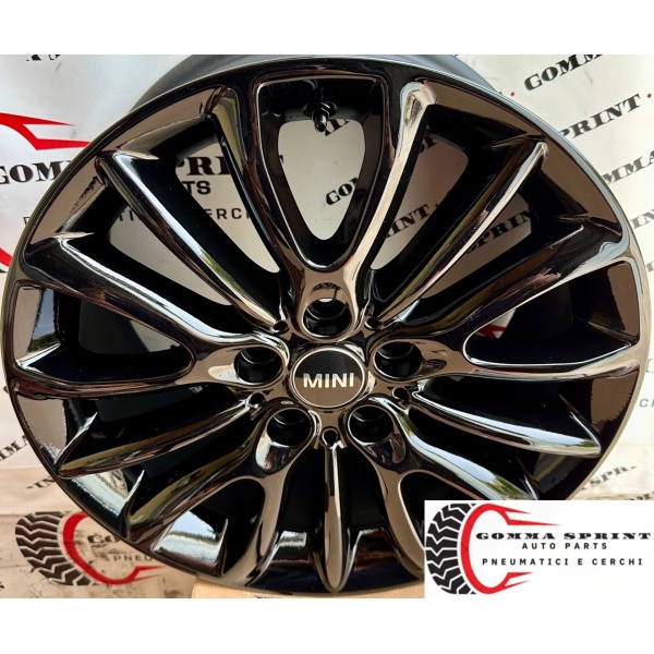 4 CERCHI IN LEGA ORIGINALI RAGGIO 17 MINI NEW CLUBMAN COUNTRYMAN NERO LUCIDO - immagine 3