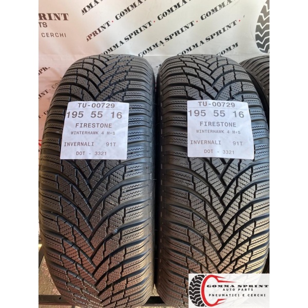 4 PNEUMATICI 195/55 R16 FIRESTONE INVERNALI KM0 - immagine 3