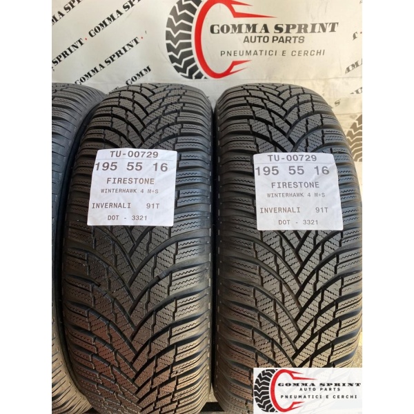 4 PNEUMATICI 195/55 R16 FIRESTONE INVERNALI KM0 - immagine 4