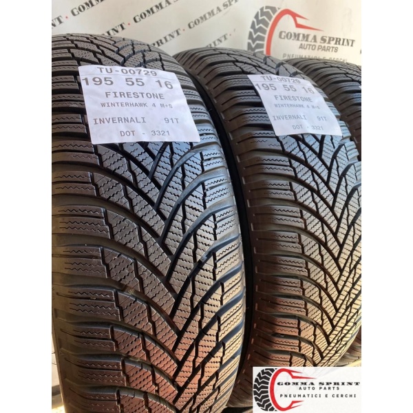 4 PNEUMATICI 195/55 R16 FIRESTONE INVERNALI KM0 - immagine 6