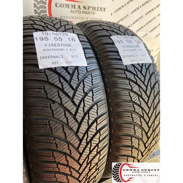 4 PNEUMATICI 195/55 R16 FIRESTONE INVERNALI KM0 - immagine 7
