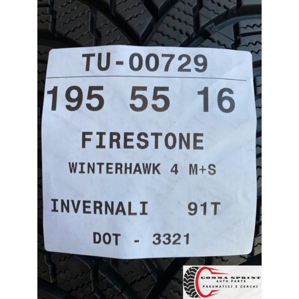4 PNEUMATICI 195/55 R16 FIRESTONE INVERNALI KM0 - immagine 9