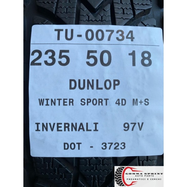 4 PNEUMATICI 235/50 R18 DUNLOP INVERNALI DEMO - immagine 9