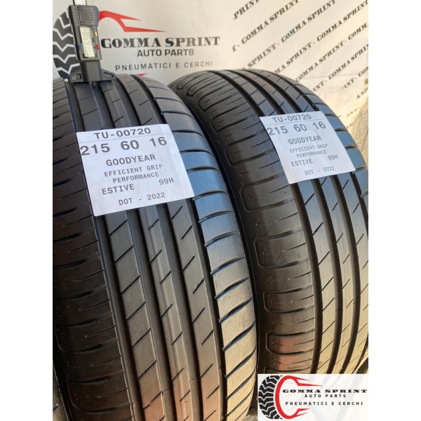 4 PNEUMATICI 215/60 R16 GOODYEAR ESTIVE SEMINUOVE - immagine 9