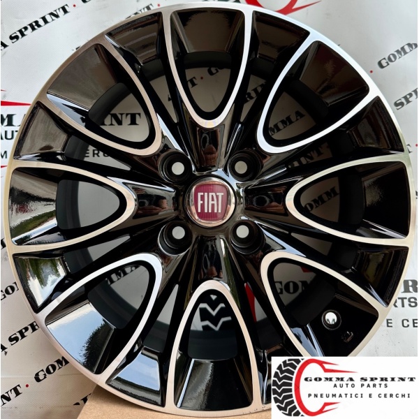 4 CERCHI IN LEGA ORIGINALI RAGGIO 15 FIAT GRANDE PUNTO NERO LUCIDO DIAMANTATO
