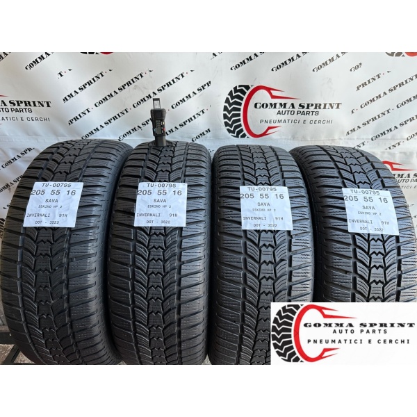 4 PNEUMATICI 205/55 R16 SAVA INVERNALI