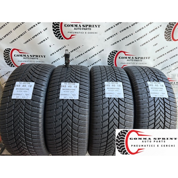 4 PNEUMATICI 245/45 R18 BRIDGESTONE INVERNALI 80%
