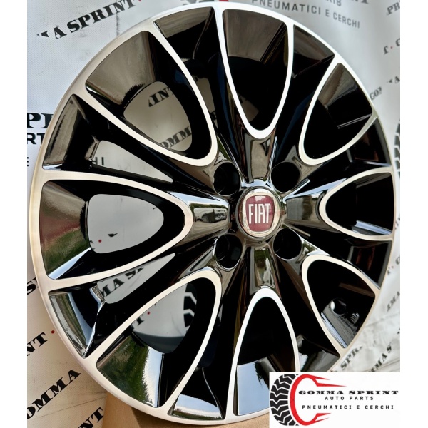 4 CERCHI IN LEGA ORIGINALI RAGGIO 15 FIAT GRANDE PUNTO NERO LUCIDO DIAMANTATO - immagine 2