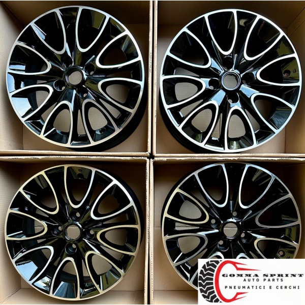 4 CERCHI IN LEGA ORIGINALI RAGGIO 15 FIAT GRANDE PUNTO NERO LUCIDO DIAMANTATO - immagine 5