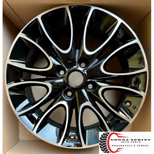 4 CERCHI IN LEGA ORIGINALI RAGGIO 15 FIAT GRANDE PUNTO NERO LUCIDO DIAMANTATO - immagine 7