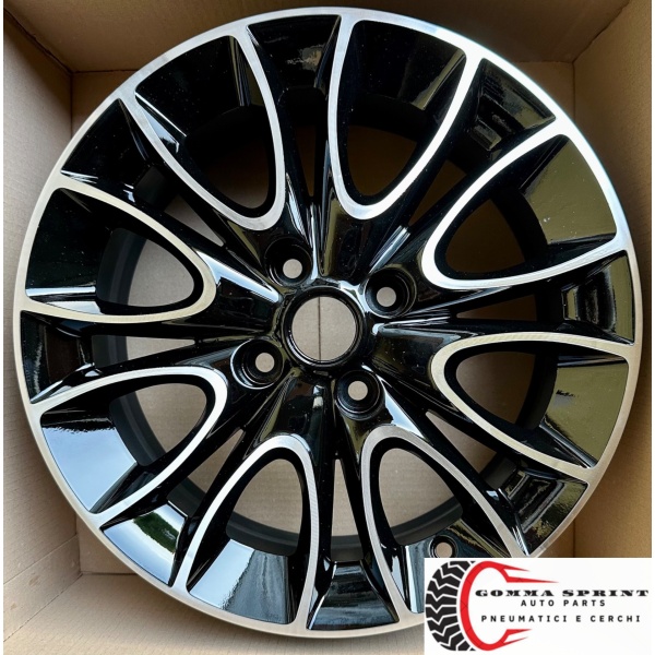 4 CERCHI IN LEGA ORIGINALI RAGGIO 15 FIAT GRANDE PUNTO NERO LUCIDO DIAMANTATO - immagine 8