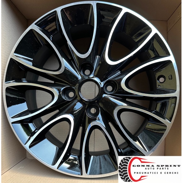 4 CERCHI IN LEGA ORIGINALI RAGGIO 15 FIAT GRANDE PUNTO NERO LUCIDO DIAMANTATO - immagine 9