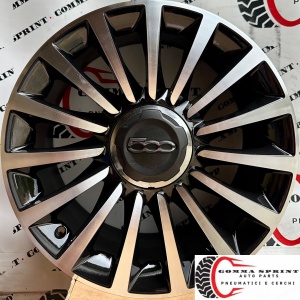 4 CERCHI IN LEGA ORIGINALI RAGGIO 17 FIAT 500L NERO LUCIDO DIAMANTATO