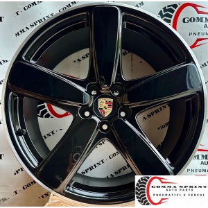 4 CERCHI IN LEGA ORIGINALI RAGGIO 19 PORSCHE MACAN NERO LUCIDO DIAMANTATO