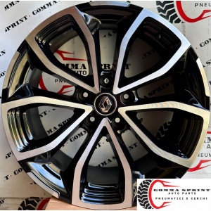 4 CERCHI IN LEGA RAGGIO 18 RENAULT KADJAR KOLEOS NERO LUCIDO DIAMANTATO (PARI AL NUOVO)